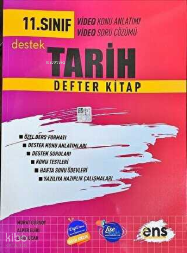 ENS 11. Sınıf Tarih Defter Kitap | Kolektif | Ens Yayınları (Bayilik)