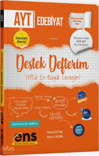 ENS Yayınları AYT Türk Dili ve Edebiyatı Destek Defterim | Harun Derin