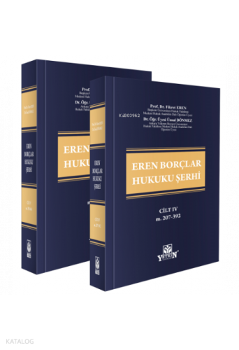 Eren Borçlar Hukuku ( 2 Cilt ) Özel | Fikret Eren | Yetkin Yayınları