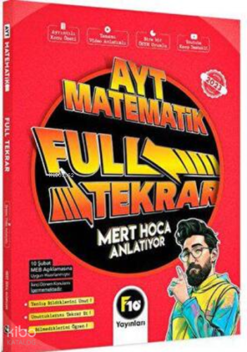 F10 Yayınları Mert Hoca AYT Matematik Full Tekrar Video Ders Kitabı | 