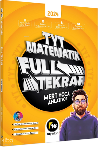 F10 Yayınları Mert Hoca TYT Matematik Full Tekrar Video Ders Kitabı | 