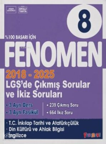 Fenomen 8. Sınıf LGS Çıkmış Sorular ve İkiz Sorular Seti İnkılap - Din