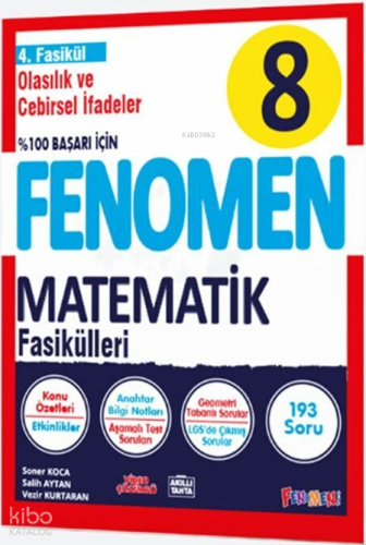 Fenomen 8. Sınıf Matematik 4.Fasikül (Olasılık ve Cebirsel İfadeler) |