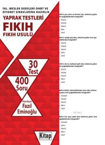 Fıkıh-Fıkıh Usulü; İHL. Meslek Dersleri-DHBT ve Diyanet Sınavlarına Ha
