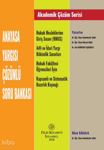 Filiz Kitabevi Akademik Çözüm Serisi Anayasa Yargısı Çözümlü Soru Bankası