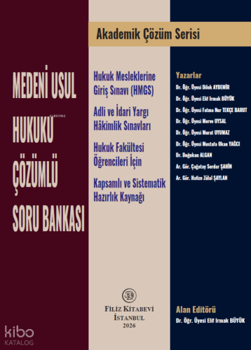 Filiz Kitabevi Akademik Çözüm Serisi Medeni Usul Hukuku Çözümlü Soru Bankası