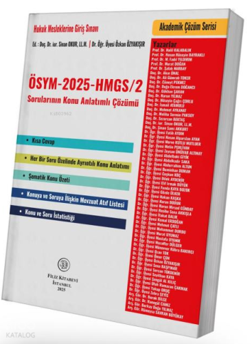 Filiz Kitabevi ÖSYM - 2025 - HMGS - 2 Sorularının Konu Anlatımlı Çözüm