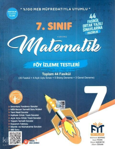 Fit Yayınları 7. Sınıf Matematik Föy İzleme Testleri 44 Fasikül