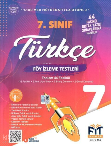 Fit Yayınları 7. Sınıf Türkçe Föy İzleme Testleri 44 Fasikül