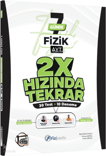 Fizipedia Yayınları AYT Fizik 7 Günde 2X Hızında Tekrar Deneme