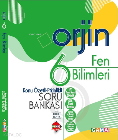 Gama Yayınları 6. Sınıf Orjin Fen Bilimleri Konu Özetli Etkinlikli Soru Bankası