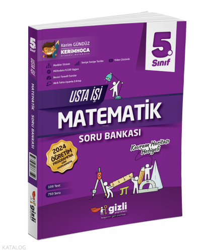Gizli Yayınları 5. Sınıf Matematik Usta İşi Soru Bankası+Kavram Haritası