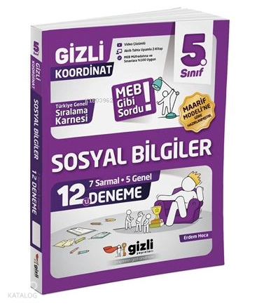Gizli Yayınları 5. Sınıf Sosyal Bilgiler 12'li Deneme - MEB Gibi Sordu