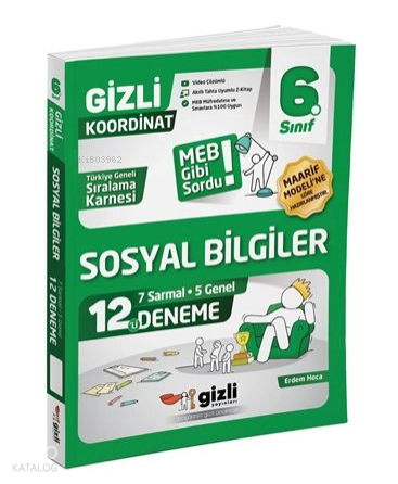 Gizli Yayınları 6. Sınıf Sosyal Bilgiler 12'li Deneme - MEB Gibi Sordu