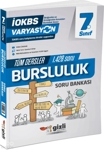 Gizli Yayınları  7. Sınıf Varyasyon Tüm Dersler Bursluluk Konu Özetli Soru Bankası