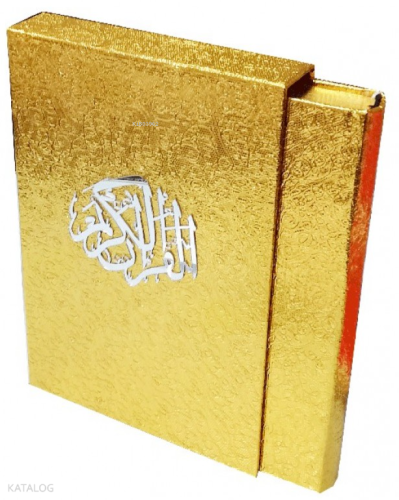 Gold Kaplama Mühürlü Kuran-ı Kerim (Ciltli - Kutulu - Orta Boy) | Kole