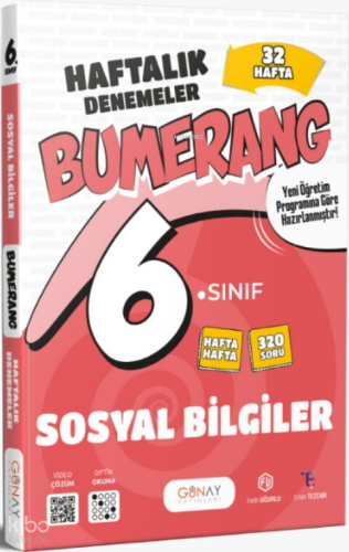 Günay Yayınları Bumerang Serisi 6. Sınıf Sosyal Bilgiler 32 Haftalık D