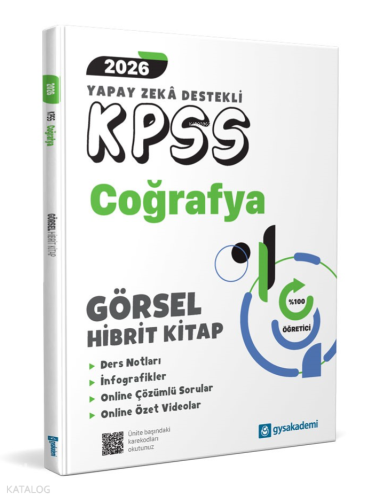 Gysakademi 2026 KPSS Yapay Zeka Destekli Coğrafya Görsel Hibrit Kitap