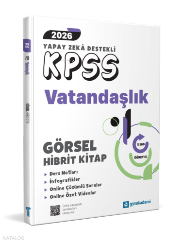 Gysakademi 2026 KPSS Yapay Zeka Destekli Vatandaşlık Görsel Hibrit Kitap