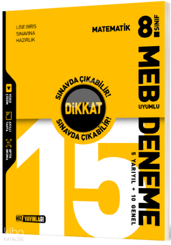 Hız Yayınları 8. Sınıf 15'li Deneme Matematik | Kolektif | Hız Yayınla