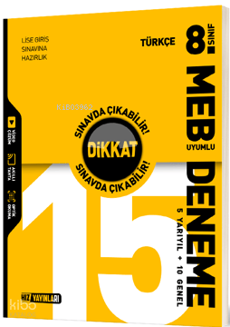 Hız Yayınları 8. Sınıf 15'li Deneme Türkçe | Kolektif | Hız Yayınları 