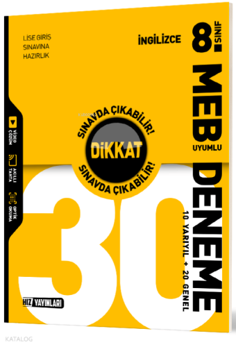 Hız Yayınları 8. Sınıf 30'lu Deneme İngilizce | Kolektif | Hız Yayınla