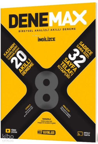 Hız Yayınları Denemax 8. Sınıf İngilizce 20'li Akıllı Deneme | Kolekti