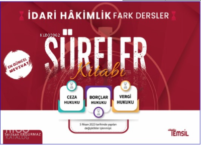 İdari Hakimlik Fark Dersler Süreler Kitabı
