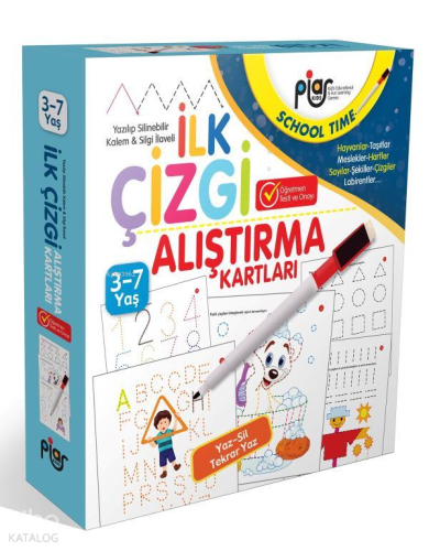 İlk Çizgi Alıştırmaları Kartları (3-7 Yaş)