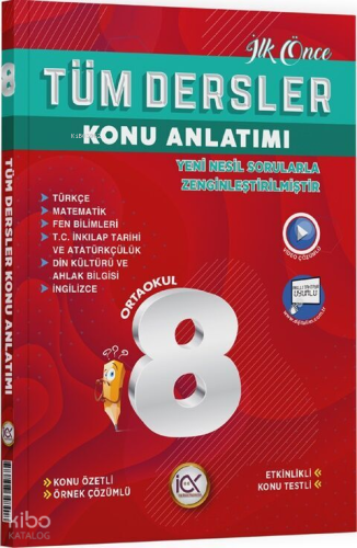 İlk Önce Yayıncılık 8. Sınıf Tüm Dersler Konu Anlatımı