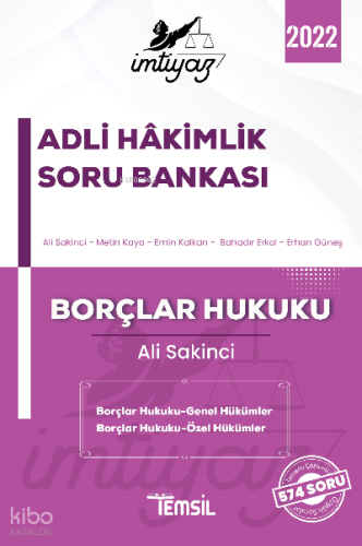 İmtiyaz Adli hakimlik Soru Bankası Borçlar Hukuku  ;Genel Hükümler - Özel Hükümler