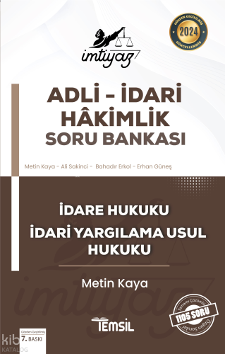 İmtiyaz Adli - İdari Hakimlik Soru Bankası İdare Hukuku ve İdari Yargı