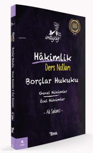 İmtiyaz Borçlar Hukuku Genel Hükümler - Özel Hükümler Ders Notları | A