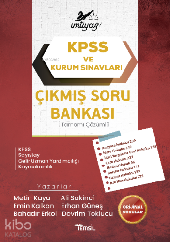 İmtiyaz Kpss ve Kurum Sınavları Çıkmış Soru Bankası