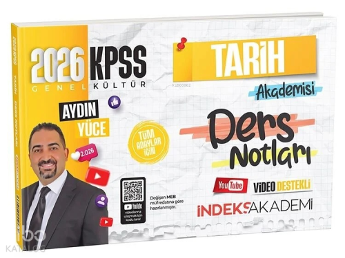 İndeks Akademi 2026 KPSS Tarih Akademisi Video Ders Notları | Aydın Yü