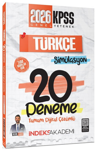 İndeks Akademi 2026 KPSS Türkçe Simülasyon 20 Deneme Çözümlü | Berk Ek