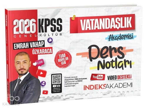İndeks Akademi 2026 KPSS Vatandaşlık Akademisi Video Ders Notları