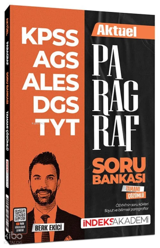 İndeks Akademi KPSS MEB-AGS ALES DGS TYT Aktüel Paragraf Soru Bankası Çözümlü