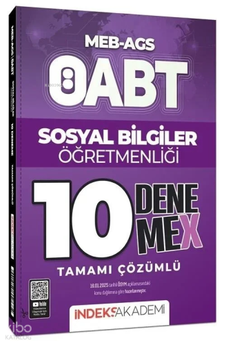 İndeks Akademi ÖABT MEB-AGS Sosyal Bilgiler Öğretmenliği 10 DenemeX Ta
