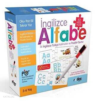 İngilizce Alfabe / İlk İngilizce-Türkçe Kelimeler ve Puzzle Oyunu / 52