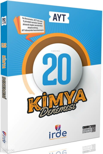 İrde Yayınları AYT Kimya 20 Deneme | Kolektif | İrde Yayınları (Hazırl