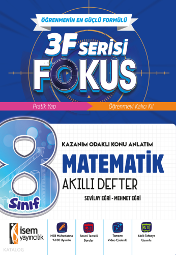 İsem Yayıncılık 8. Sınıf Matematik Akıllı Defter | Sevilay Eğri | İsem