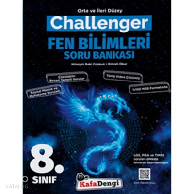 Kafadengi 8.Sınıf Challenger Fen Bilimleri Soru Bankası (Tümü Video Çözümlü)
