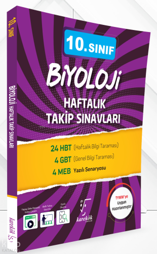 Karekök Yayınları 10. Sınıf Biyoloji Haftalık Takip Sınavları | Tuğba 