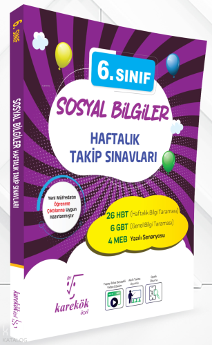 Karekök Yayınları 6. Sınıf Sosyal Bilgiler Haftalık Takip Sınavları | 