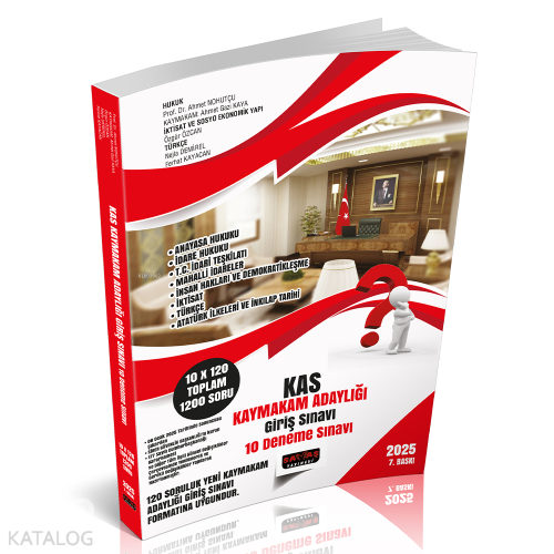 KAS Kaymakamlık Adaylığı Giriş Sınavı 10 Deneme Sınavı Savaş Yayınları 2025