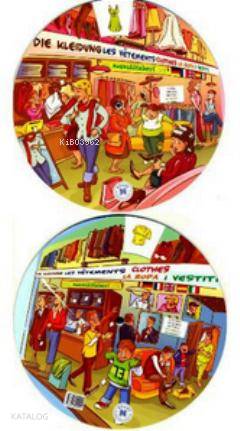 Kelime Çarkı - Giysiler (İngilizce, İspanyolca, Almanca, Fransızca, İtalyanca); Multilingual Vocabulary Wheels - Clothes