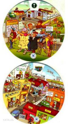 Kelime Çarkı - Kent Hayatı ve Yön-Yol Tarifi (İngilizce, İspanyolca, Almanca, Fransızca, İtalyanca); Multilingual Vocabulary Wheels - In Town