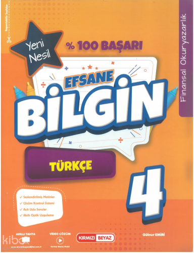 Kırmızı Beyaz 4. Sınıf Efsane Bilgin Türkçe | Kolektif | Kırmızı Beyaz
