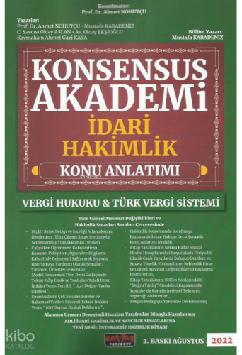 Konsensus Akademi İdari Hakimlik Konu Anlatımı Vergi Hukuku ve Türk Ve